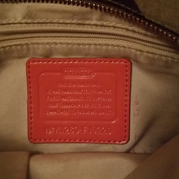 Coach signature brown with melon stripe bag - Picture 4 of 4